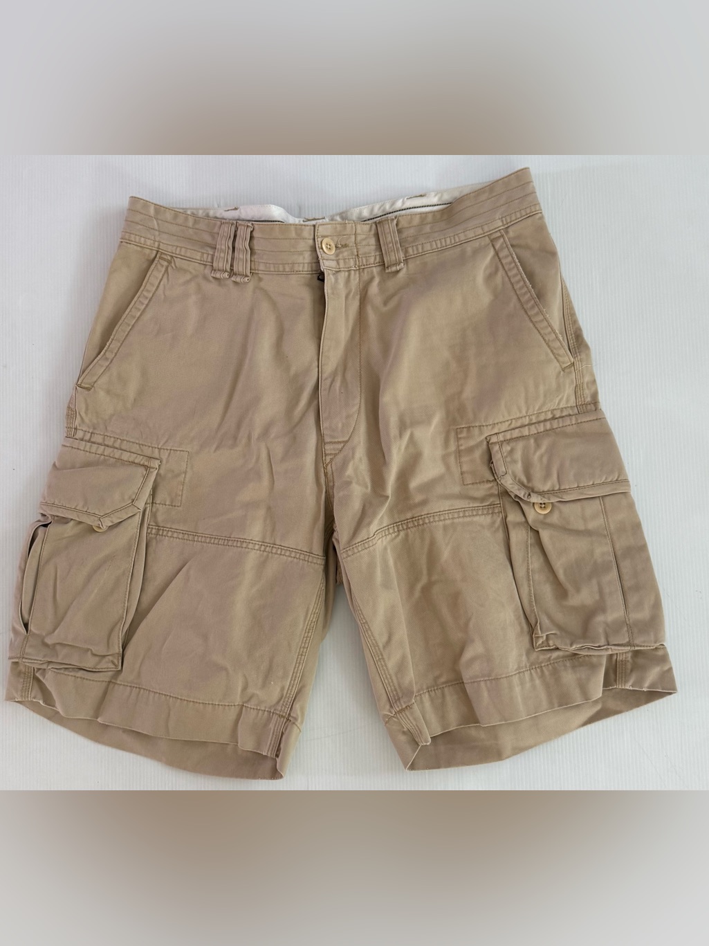 Polo Ralph Lauren Cargo Shorts Men 36 Khaki Cotton Utility Military 10”